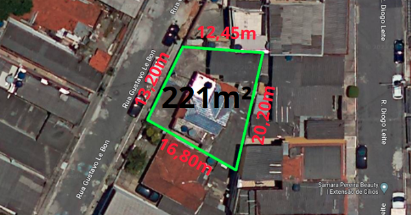 Terreno de 221m² com casas antigas na Vila Industrial